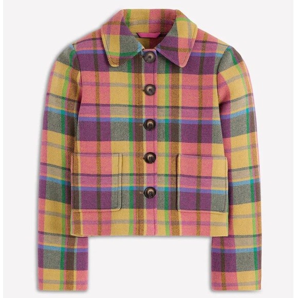 Boden Jackets & Blazers - Boden Blue Knightsbridge Wool Jacket Plaid Multicolor Size 2 New With Tags